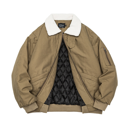 Faux layered wool polo collar knit N748