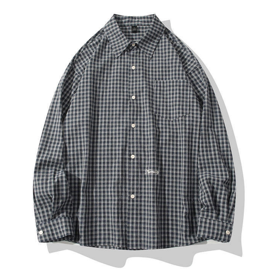 Point Logo Graph Check Shirt N1251 ネイビー