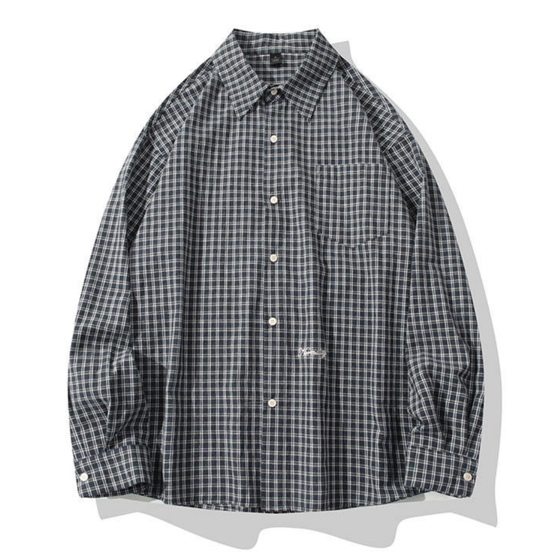 ポイントロゴ　グラフチェック　シャツ　N1251