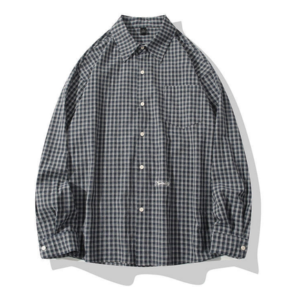 ポイントロゴ　グラフチェック　シャツ　N1251