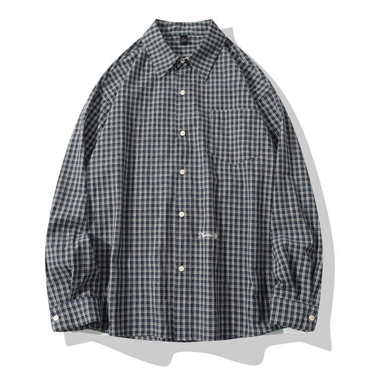 ポイントロゴ　グラフチェック　シャツ　N1251