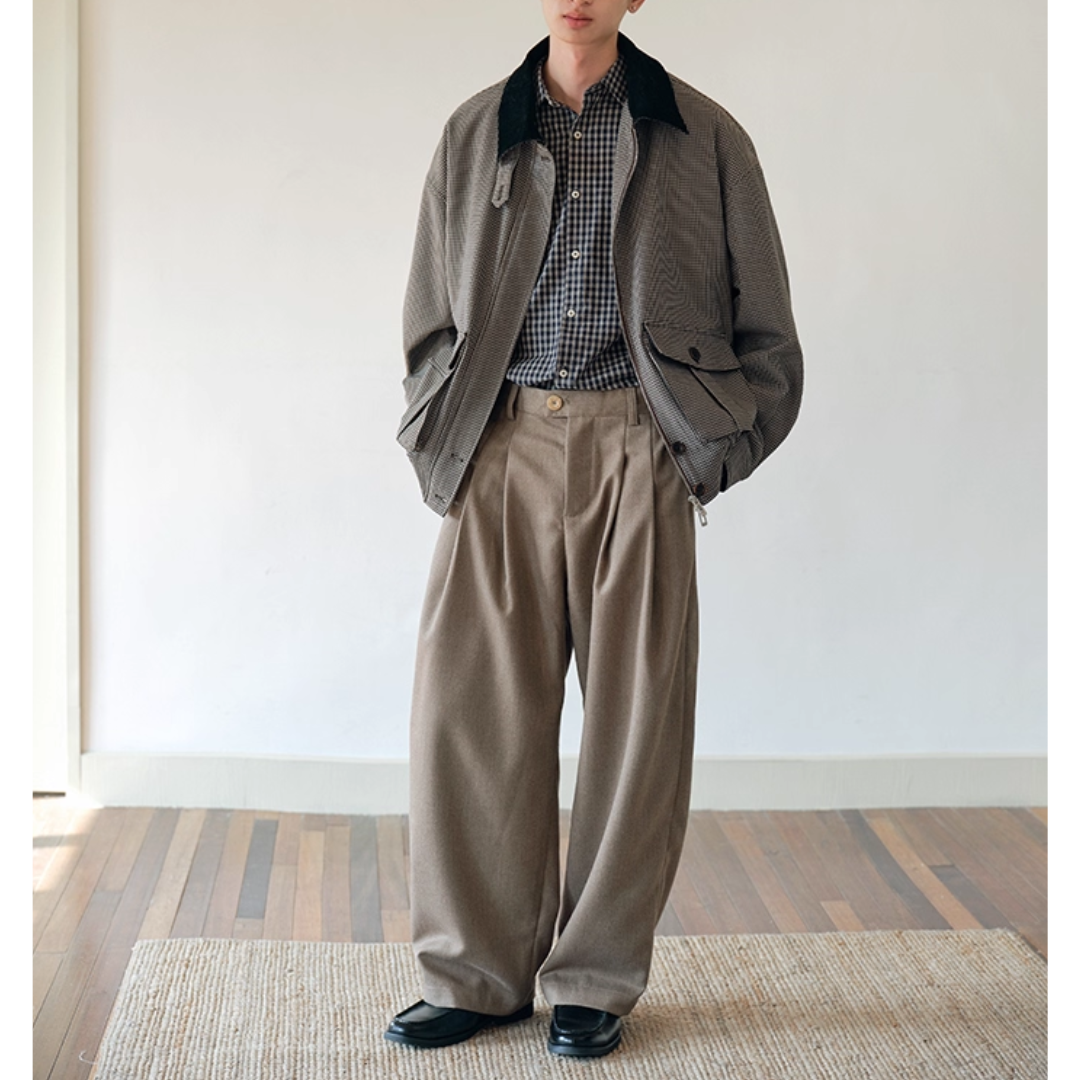 2WAY　ボックスプリーツポケット　チェックジャケット　N749