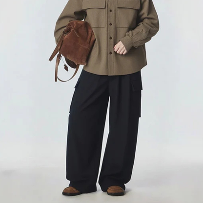 高密度ポリエステル　ワイド　カーゴパンツ　N1074