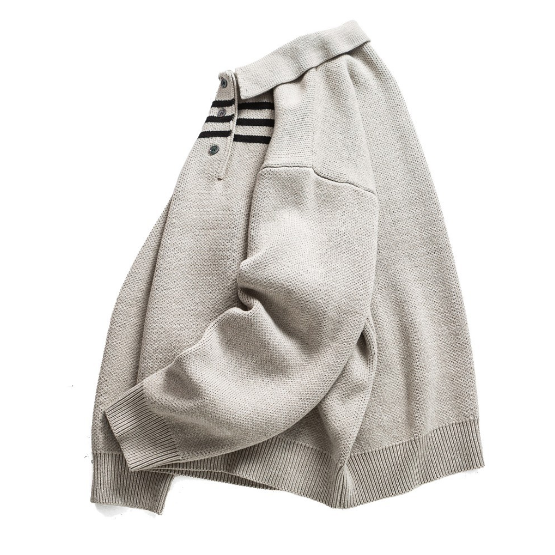 パネルライン　コットン混　ポロカラーニット　N880