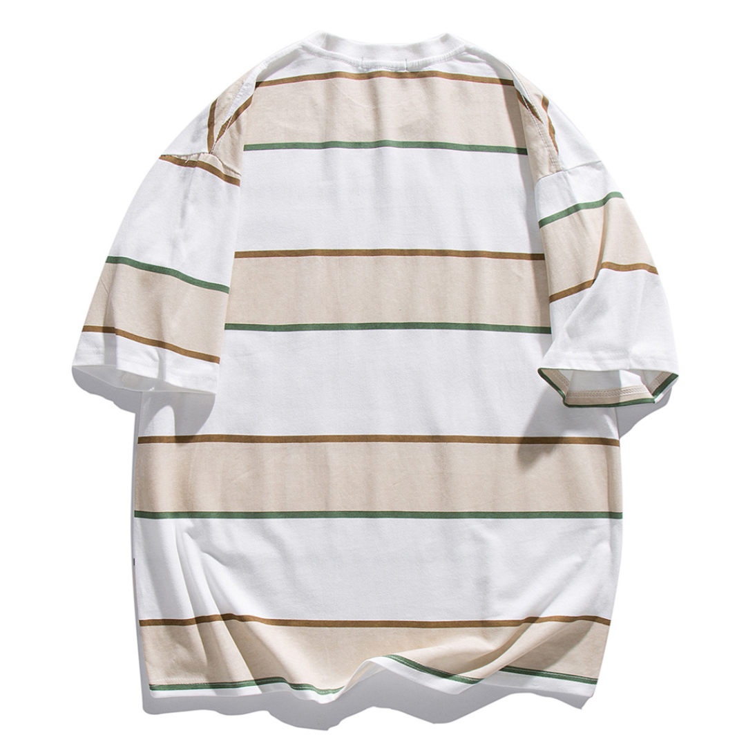 ワイドボーダー　ワンポイント　Tシャツ　N1415