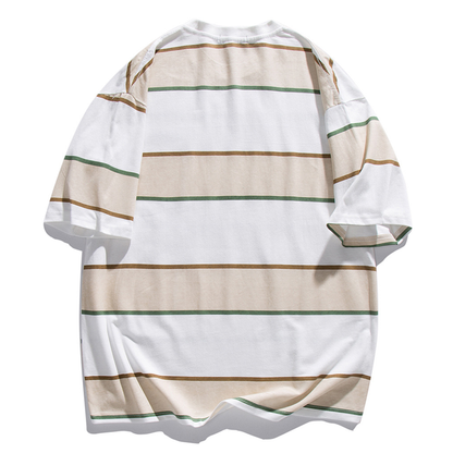 ワイドボーダー　ワンポイント　Tシャツ　N1415