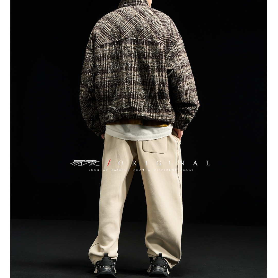 [YMORIGINAL] White Duck Down Tweed Check Jacket N848