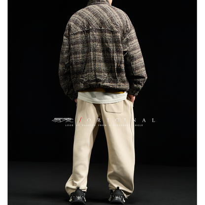 [YMORIGINAL] White Duck Down Tweed Check Jacket N848