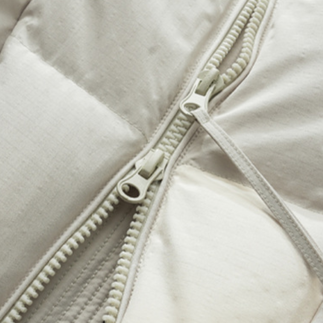 [YMORIGINAL] White Duck Down Double Zip Stand Vest N842