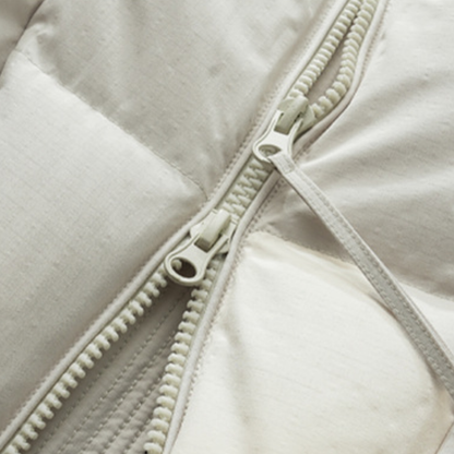 [YMORIGINAL] White Duck Down Double Zip Stand Vest N842