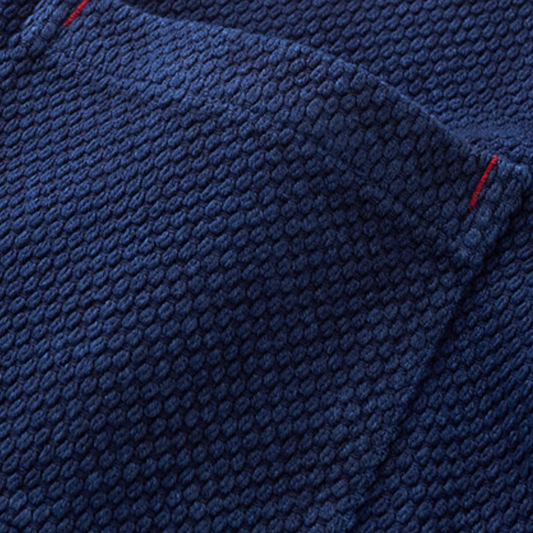 インディゴ染料め　刺し子織り　ジャケット　N1329