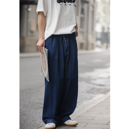 デニム　ドローコード　タックワイド　パンツ　N1471