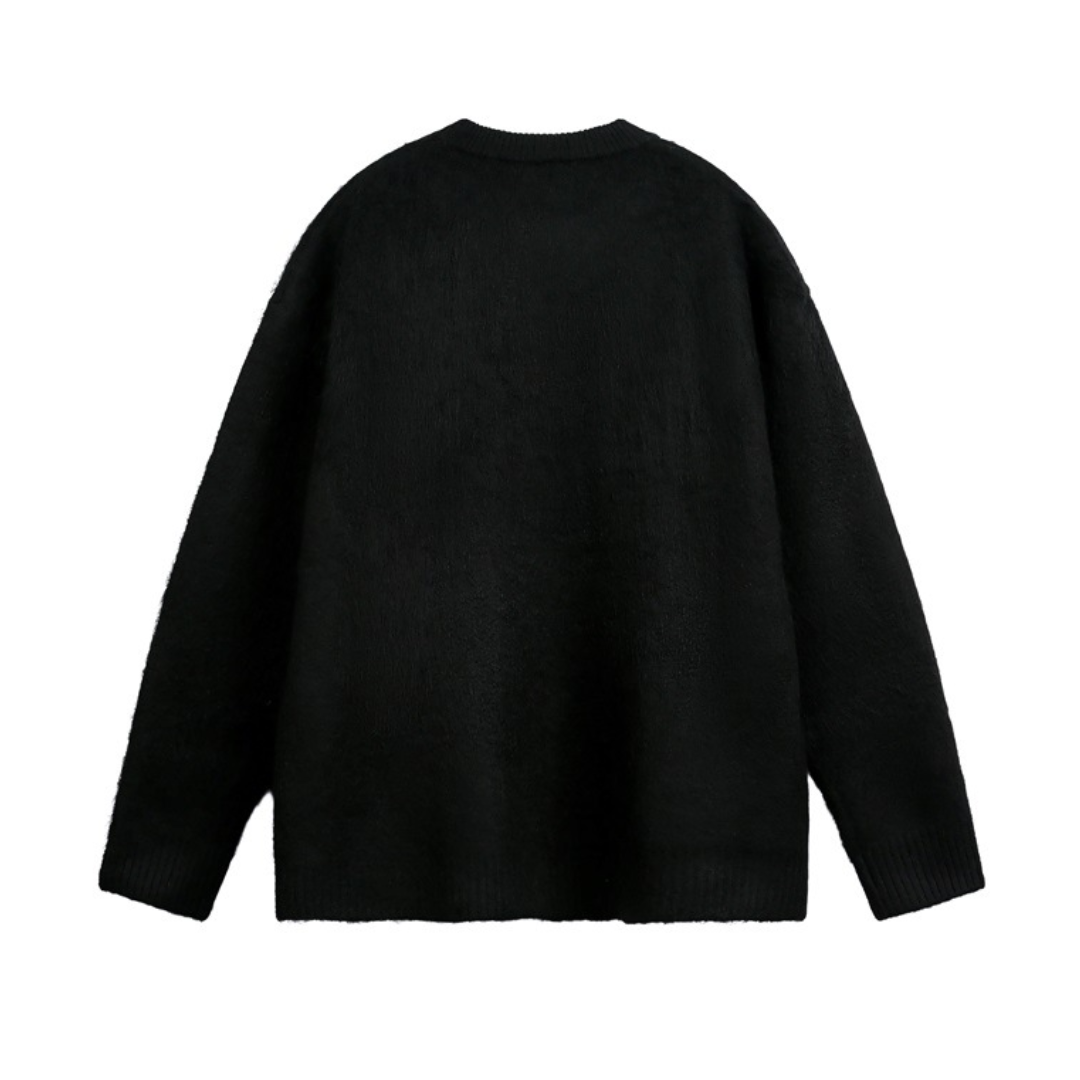 シャギーニット　クルーネック　カーディガン　N940