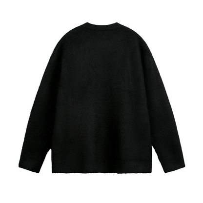 シャギーニット　クルーネック　カーディガン　N940