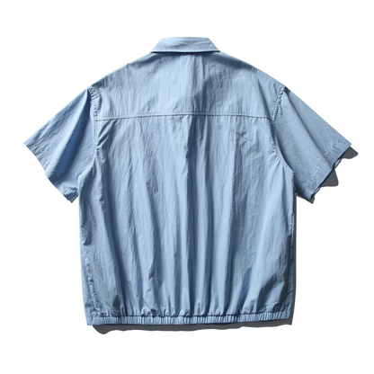 バックギャザーヘム　半袖シャツ　N1637
