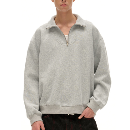 メランジ　ハーフジップ　スウェットシャツ　N1258