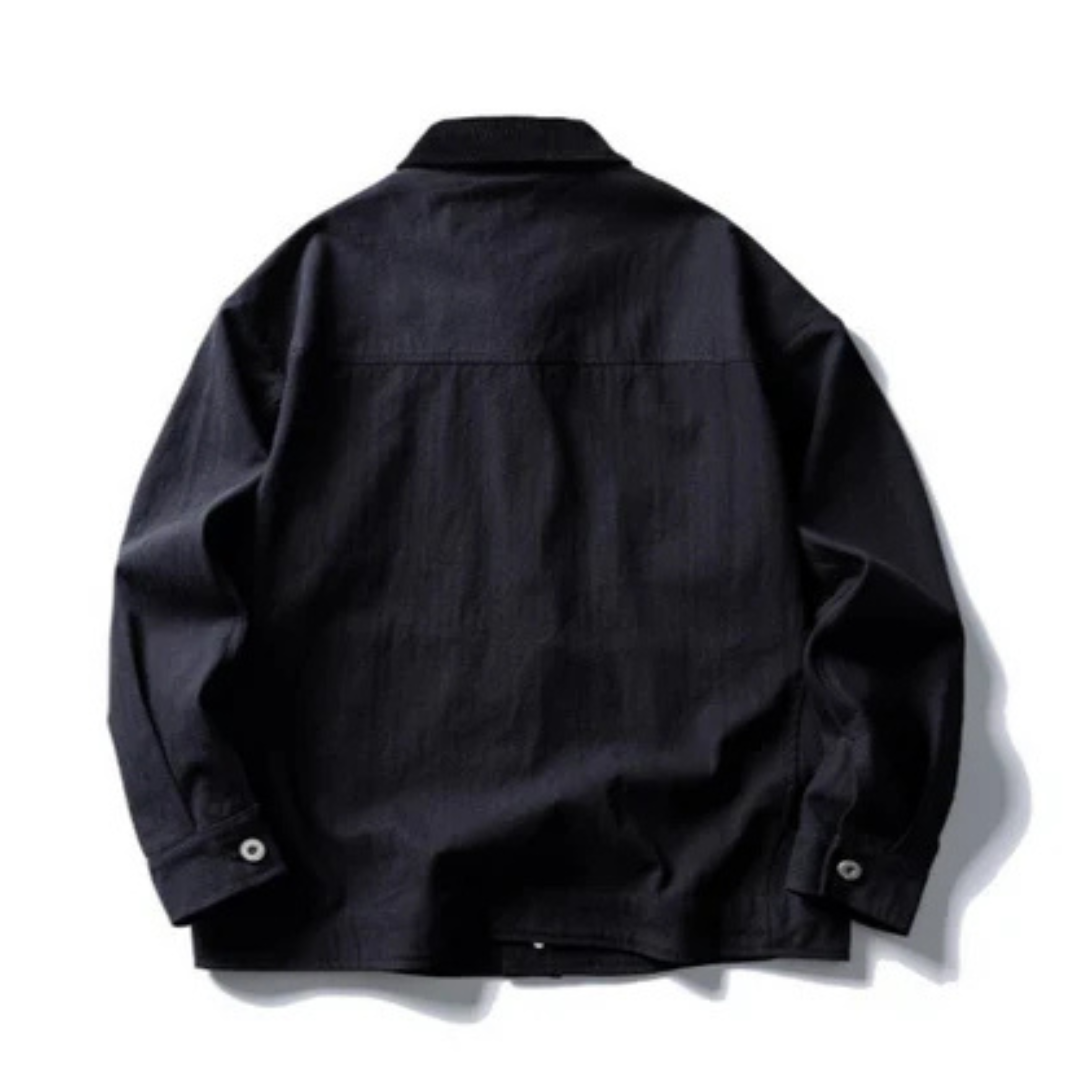 コーデュロイカラー ブラックジャケット N702