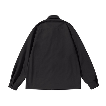 コットンポリエステル　ミニマル　長袖シャツ　N578