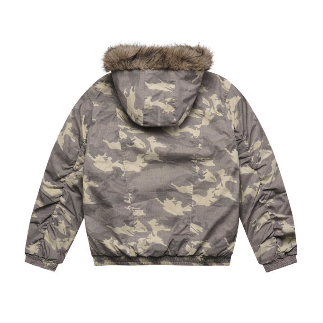 カモフラージュ　ファーフード　ジャケット　N943