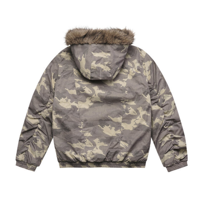 カモフラージュ　ファーフード　ジャケット　N943