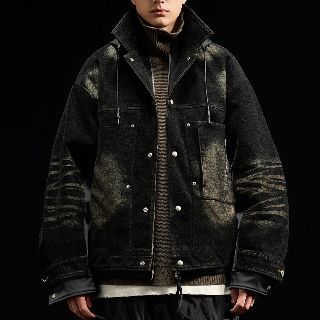 [YMORIGINAL] White Duck Down Layered Denim Jacket N840