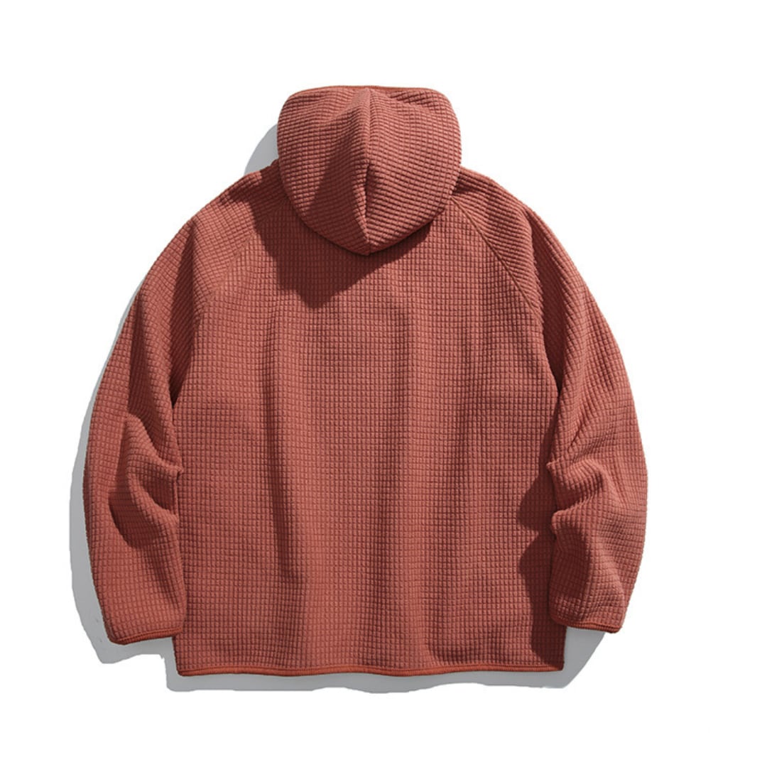 PEワッフル　ハーフジップパーカー　C185