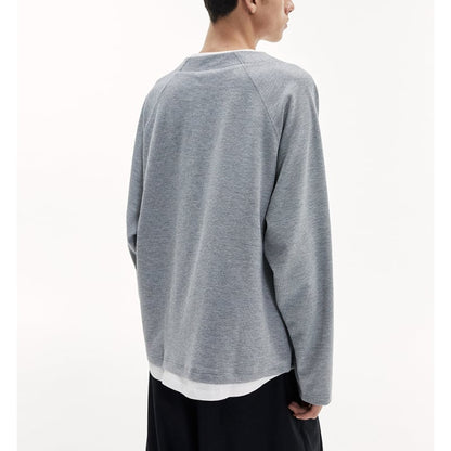 ワッフル　 ヘンリーネック　長袖Tシャツ　B515