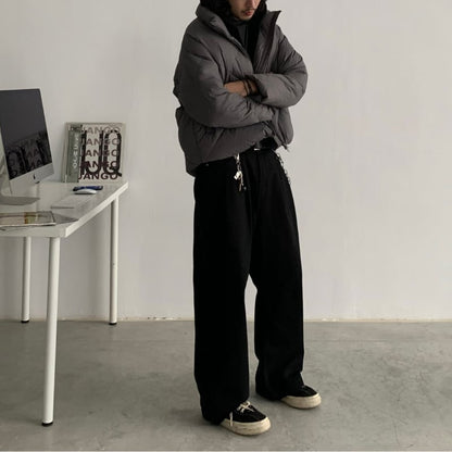 ウォッシュド　ストレートワイドパンツ　B604