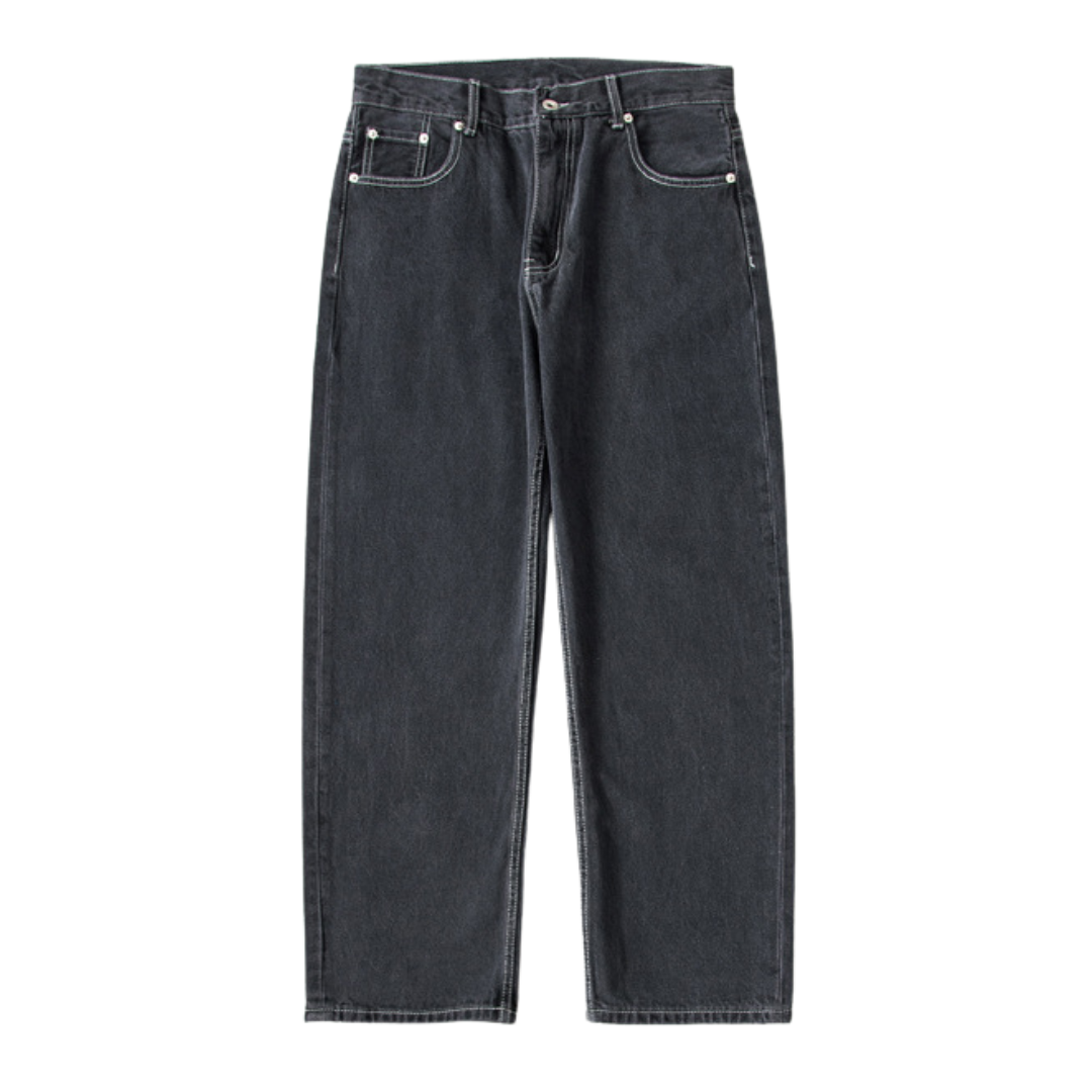 ウォッシュドデニム　ストレートパンツ　N1399