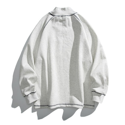 ヘビーウェイト　ステッチ　ハイネック長袖Ｔシャツ　B933