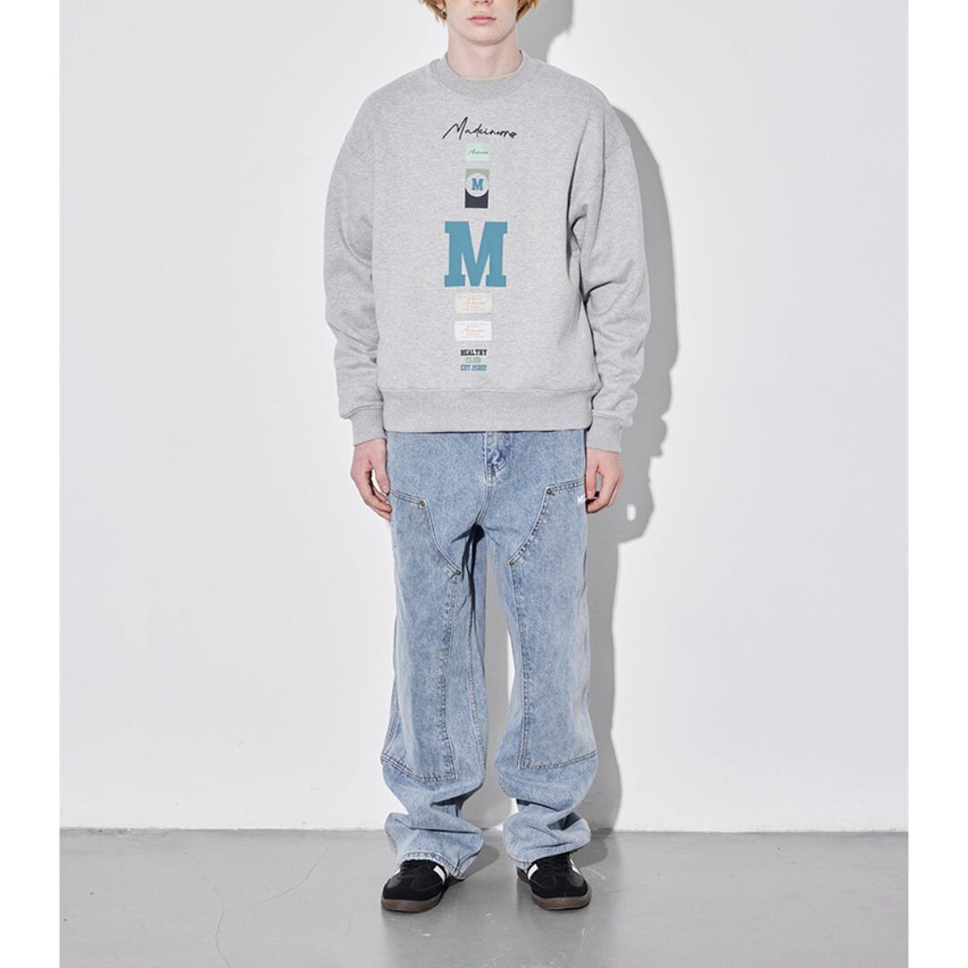 【M design】プリント クルーネックスウェット　B820
