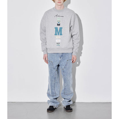 【M design】プリント クルーネックスウェット　B820