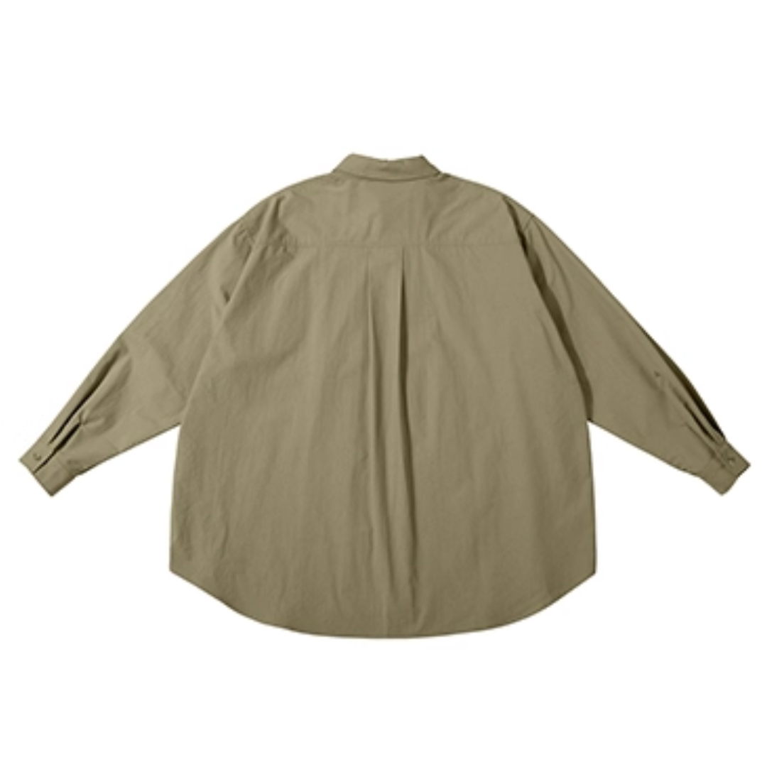 Oversized button-down long sleeve shirt A046