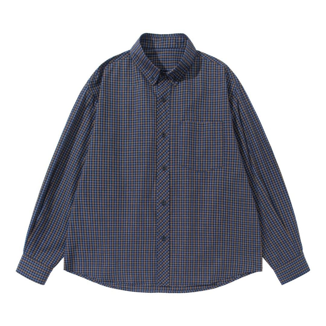 モダンチェック　ボタンダウンシャツ　N1035