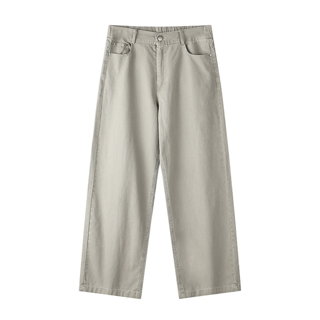Faded Canvas Wide Straight Pants N1658 ライトカーキ