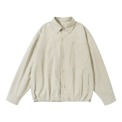 ドローコード　ギャザー　シャツジャケット　N1034