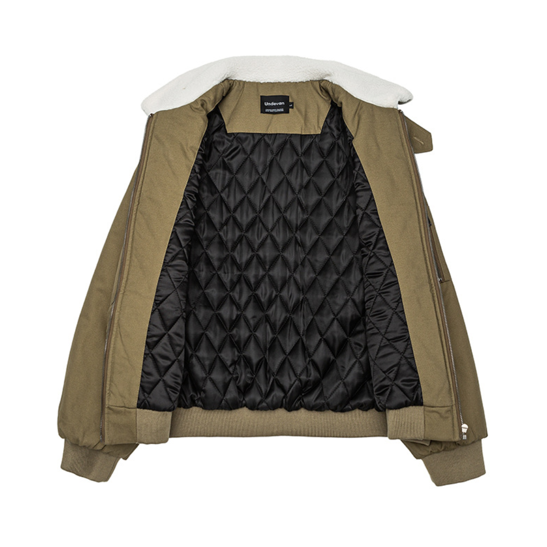 Faux layered wool polo collar knit N748