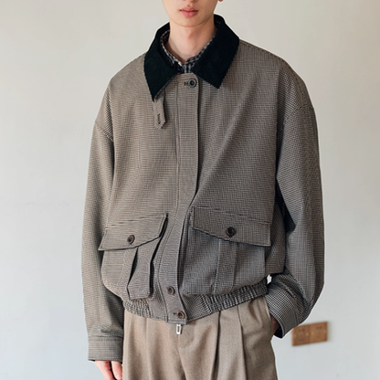 2WAY　ボックスプリーツポケット　チェックジャケット　N749