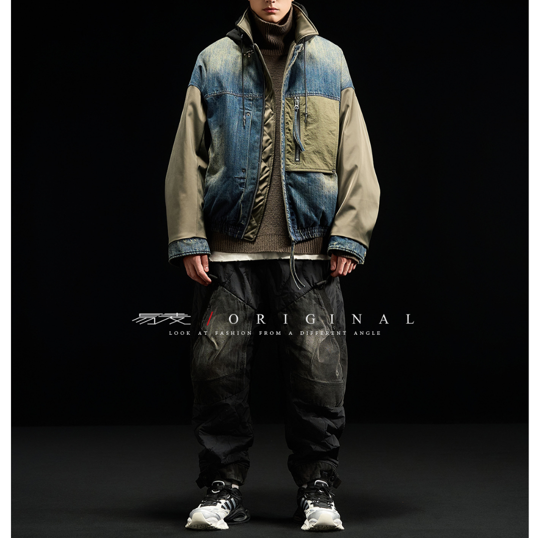 [YMORIGINAL] White Duck Down Denim Layered Jacket N856