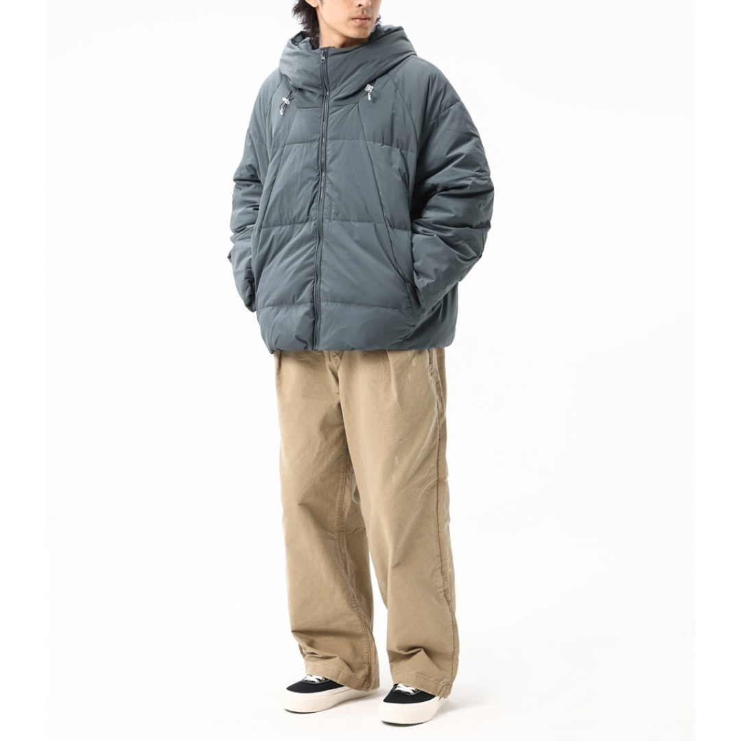 White Down Raglan Sleeve Hooded Jacket N1024