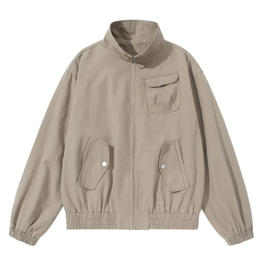 ヘムギャザー　スタンドジャケット　N1033