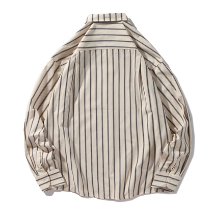 コットンポリ　ダブルストライプ　シャツ　N1277