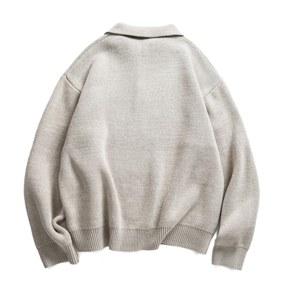 パネルライン　コットン混　ポロカラーニット　N880