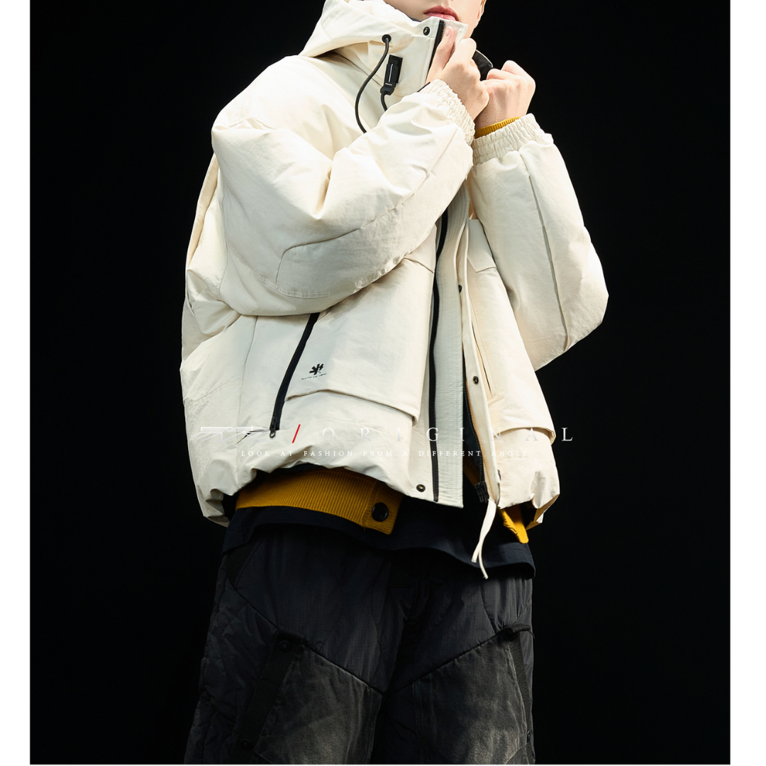 [YMORIGINAL] White Duck Down Utility Hooded Jacket N857