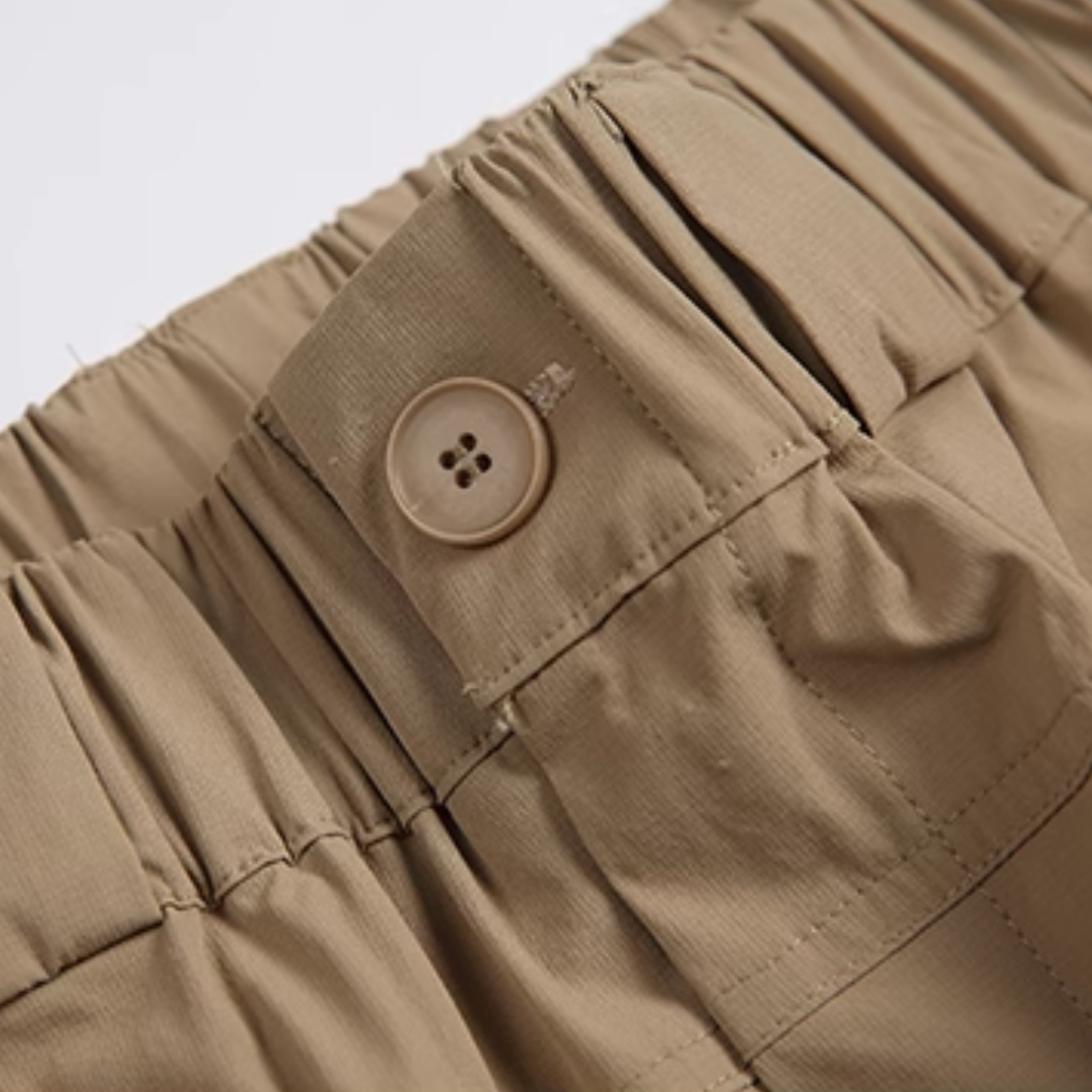 ストレッチナイロン　ドローストリング　タックワイドパンツ　N270