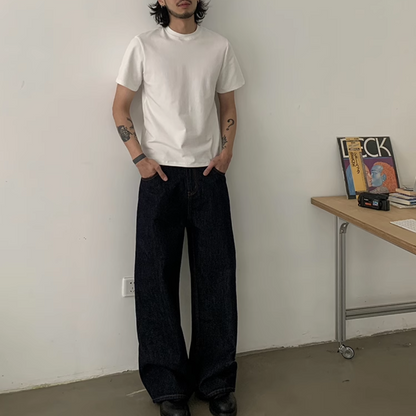 シンチバック　変形シルエット　デニムパンツ　N527