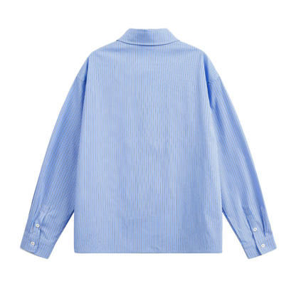 ストレッチ　コットンナイロン　ストライプ　シャツ　N1248