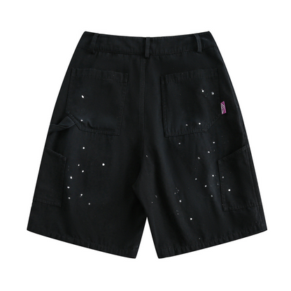 ペイント　ワーク　ハーフパンツ　N325