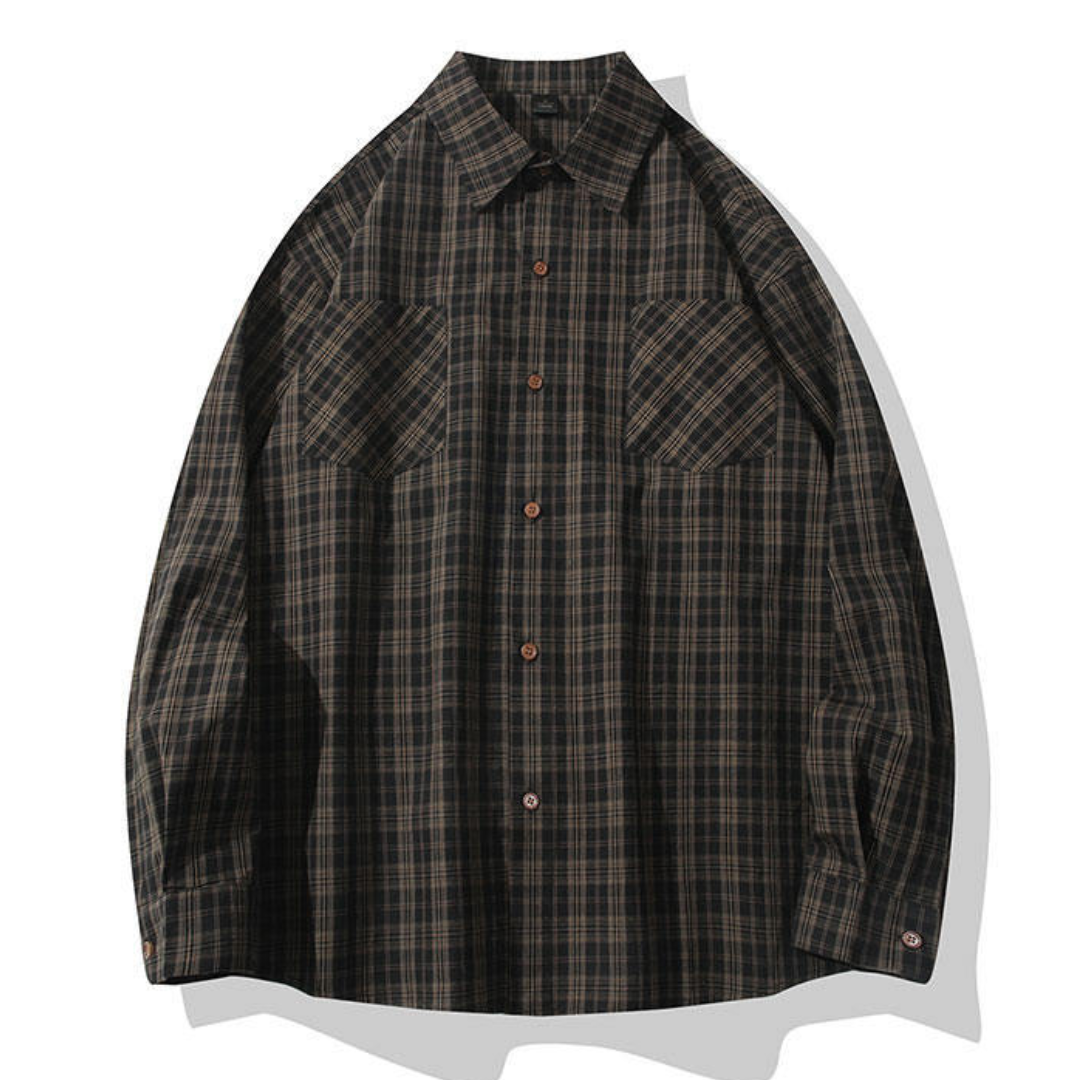 ダブルポケット　レトロチェック　シャツ　N1252