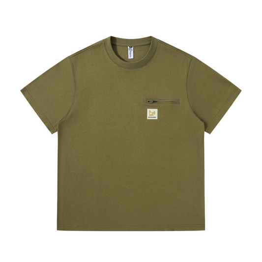 ワンポイントロゴ　フロントジップ　Tシャツ　N1618
